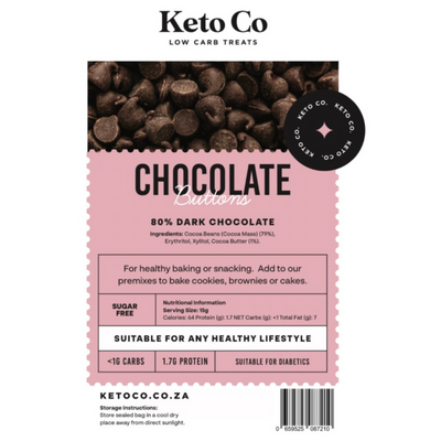 Dark Chocolate Buttons | 80% Cocoa