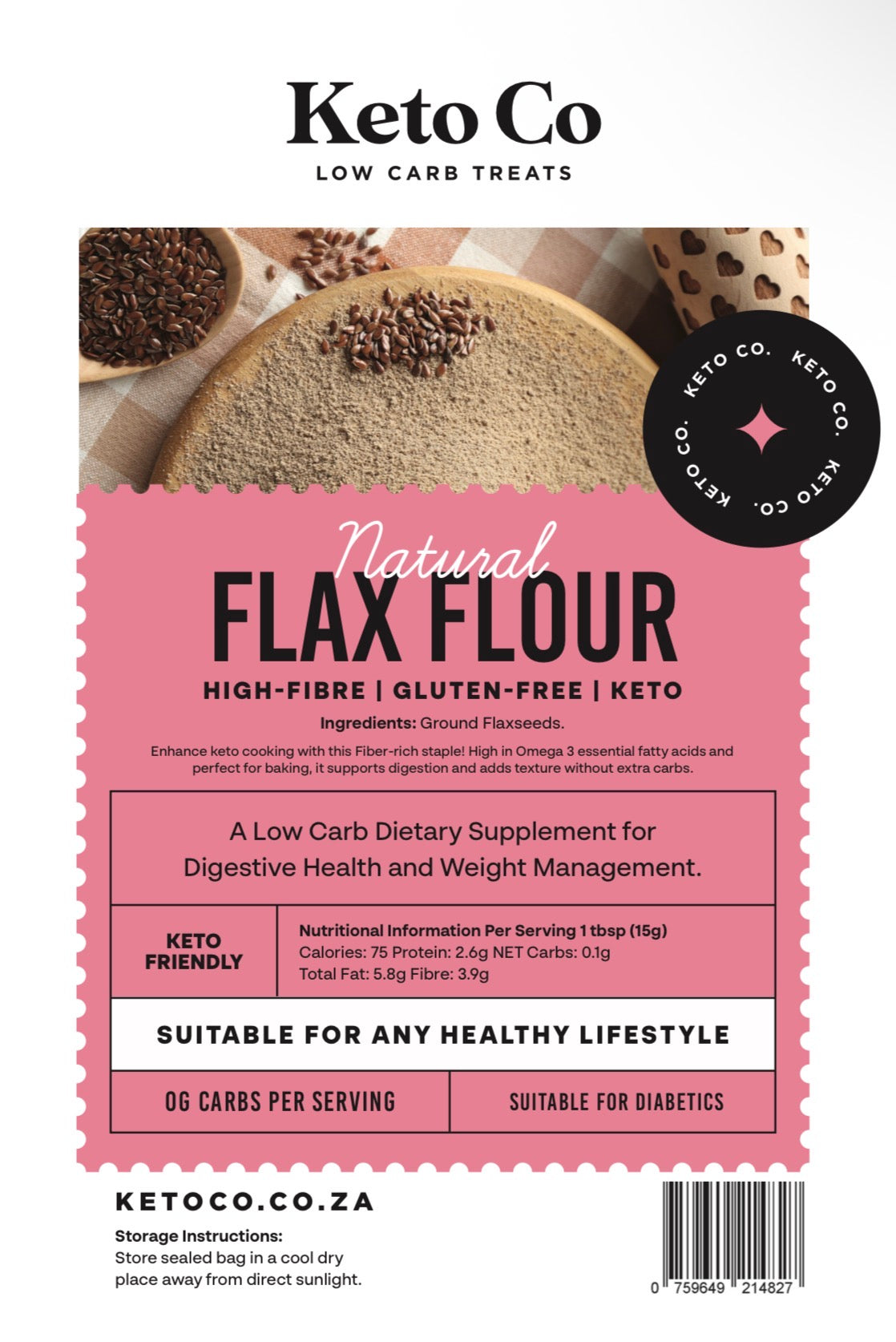 Flaxseed Flour | Keto Low Carb Baking Flour | Keto Co | 400g